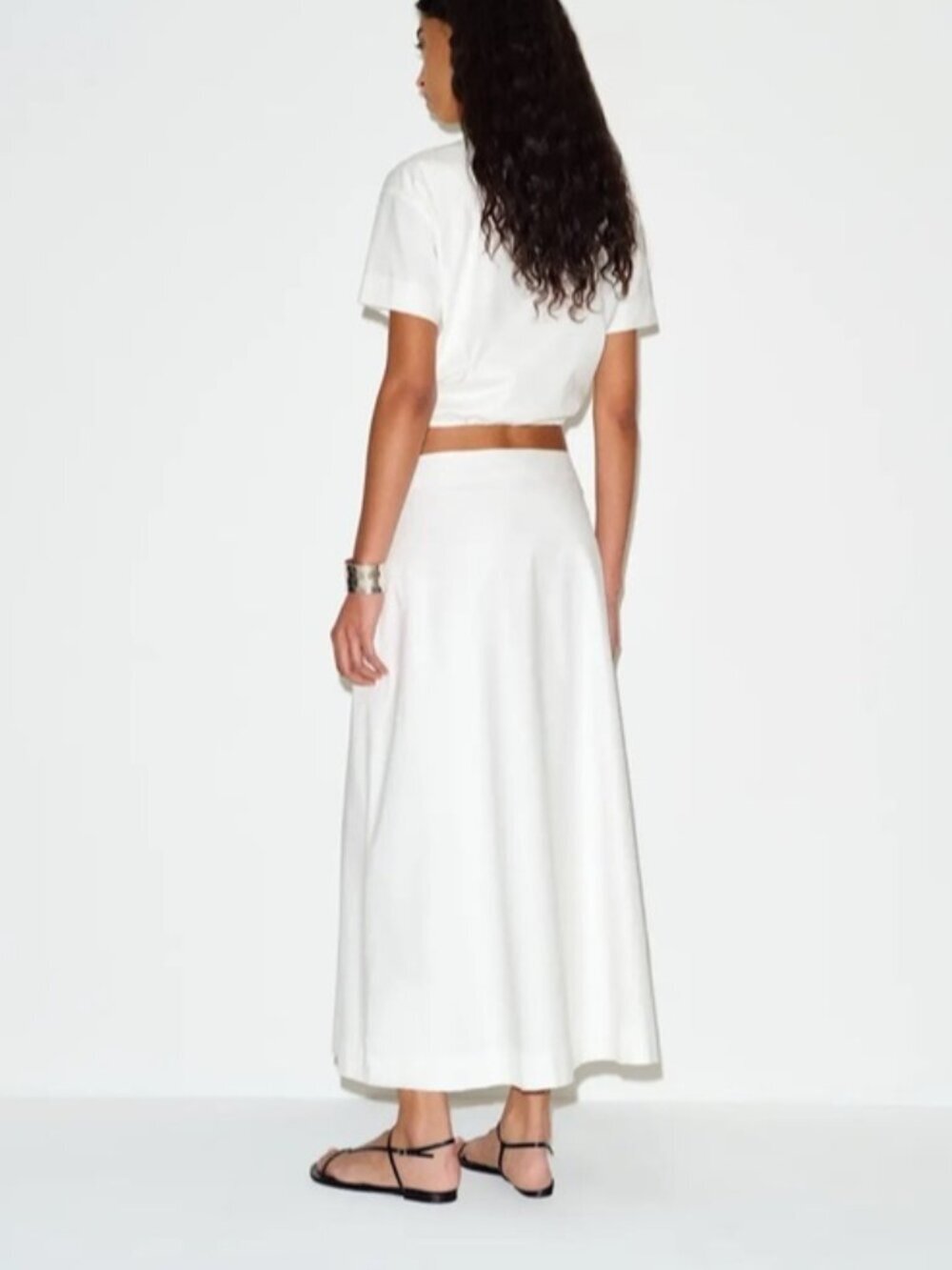 NEW Reformation Jordan Two Piece Short Sleeve Skirt Set Cotton White | US 4 UK 8 - Picture 4 of 16